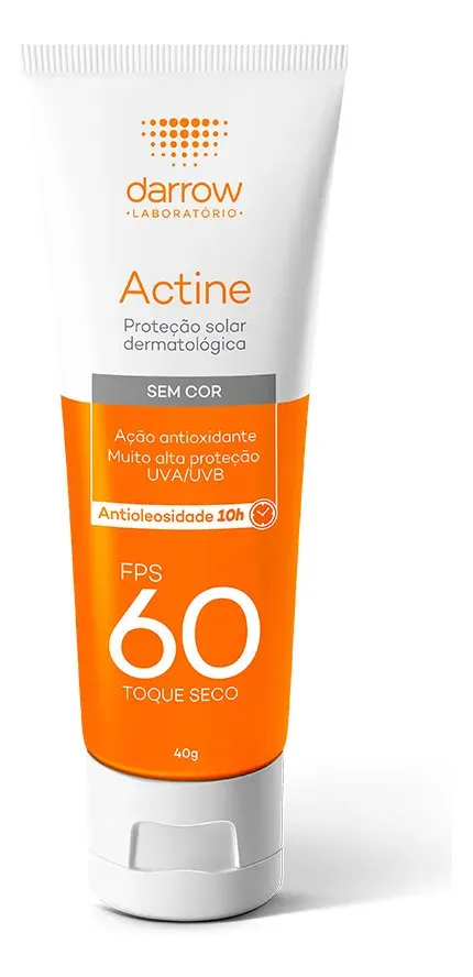Darrow Actine Protetor Solar Facial FPS 60 Sem Cor 40g