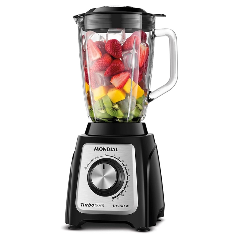 Liquidificador Turbo Glass Jarra De Vidro Mondial 1400W L-1400 GI